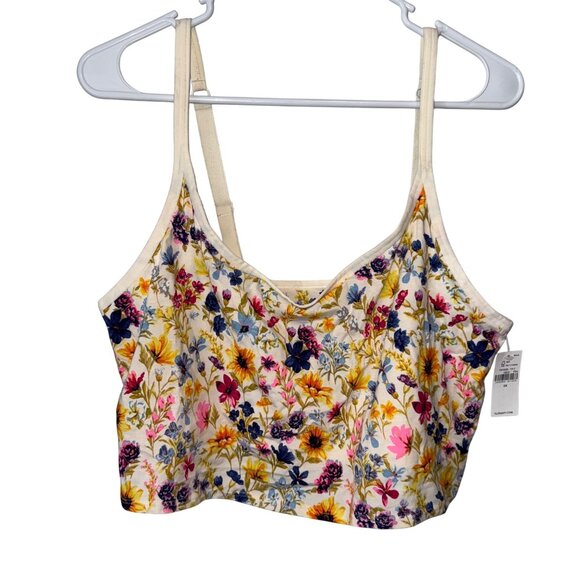 NWT Old Navy Floral Print Cami Cropped Top With Adjustable Straps - Picture 1 of 4